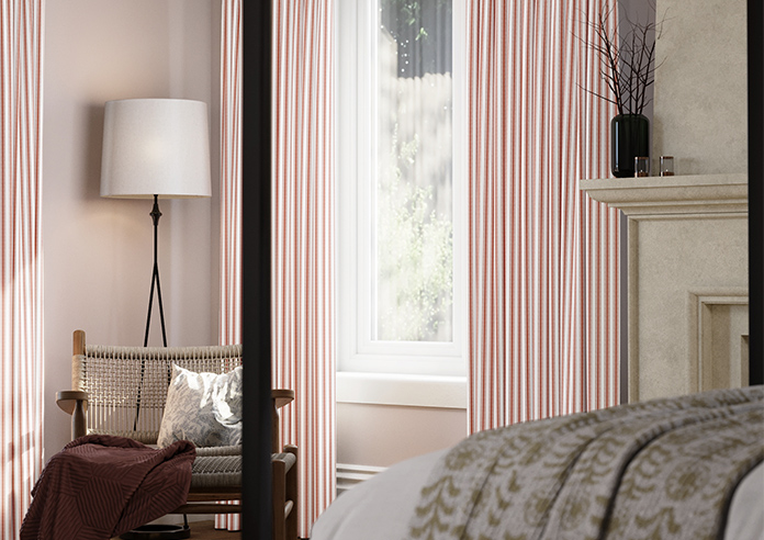 Lace Stripes, Toast Orange - Made to Measure Curtains - Image 5